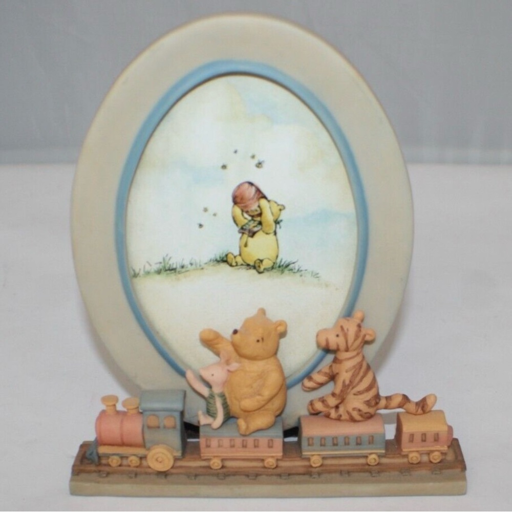 DISNEY 1990 CHARPENTE VINTAGE WINNIE THE POOH TIGGER PIGLET TRAIN  PICTURE FRAME - Picture 9 of 14